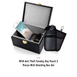 RFID Anti Theft Faraday Key Pouch 2 Pieces With Shielding Box Set
