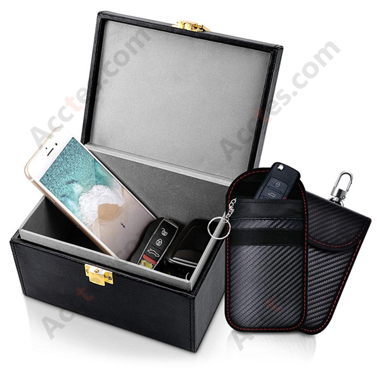 RFID Anti Theft Faraday Key Pouch 2 Pieces With Shielding Box Set