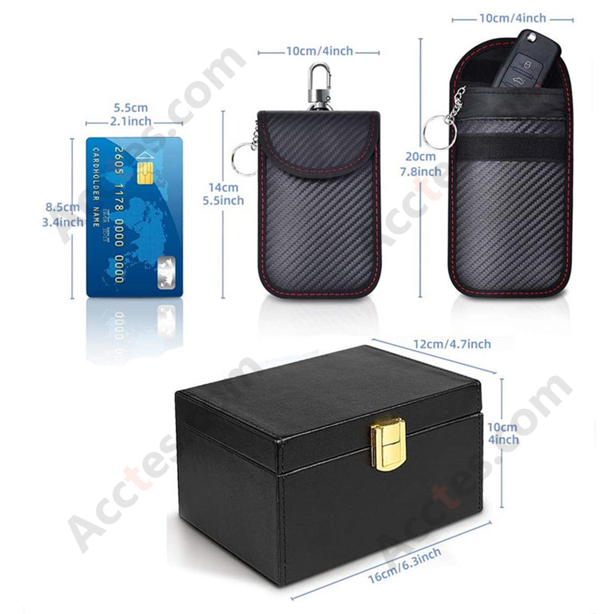 RFID Anti Theft Faraday Key Pouch 2 Pieces With Shielding Box Set