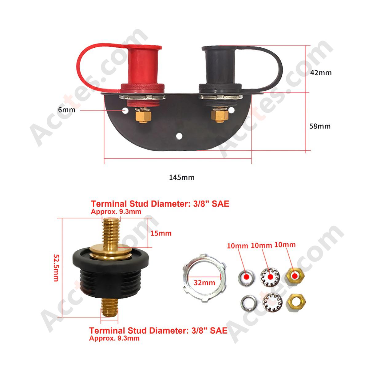 Car Brass Remote Battery Terminal Charger With Type B Mounting Bracket