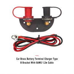 Car Brass Battery Terminal Charger Type B Bracket With 6AWG 1.2m Cable